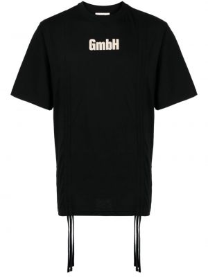 Памучна тениска с принт Gmbh черно