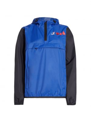 Куртка-ветровка K-Way с молнией на половину длины Comme des Garçons PLAY синий