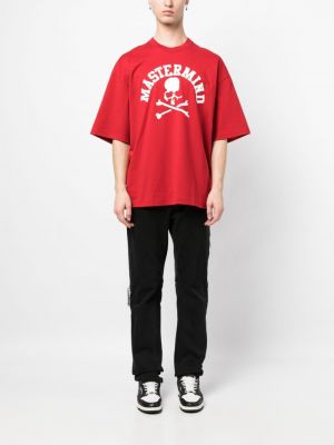 Raštuotas medvilninis marškinėliai Mastermind Japan raudona