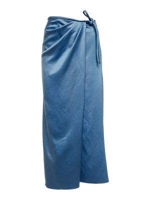 Satynowa spódnica midi Nanushka niebieska