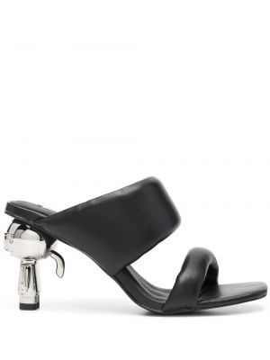 Papuci tip mules cu toc Karl Lagerfeld negru