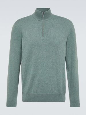 Кашмирен пуловер с цип Loro Piana зелено
