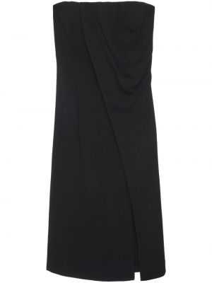 Midi obleka z draperijo Anine Bing črna
