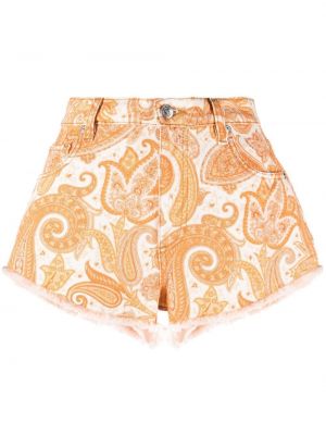 Paisley trykt jeans-shorts Etro oransje