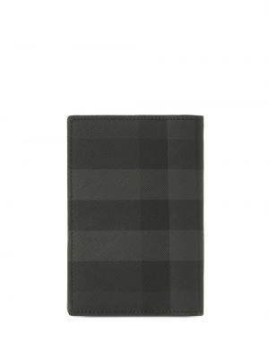 Kostkovaná kožená peněženka Burberry šedá