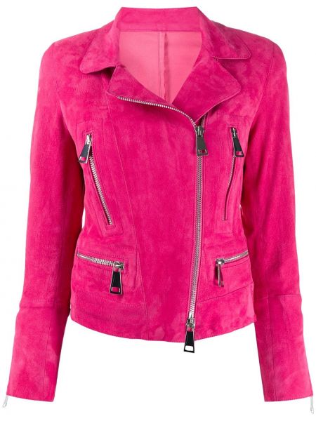 Укороченная байкерская куртка Sylvie Schimmel, розовая