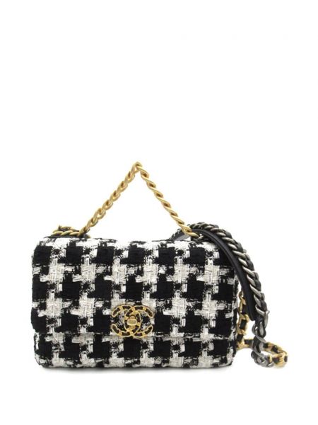 Чанта от туид Chanel Pre-owned черно