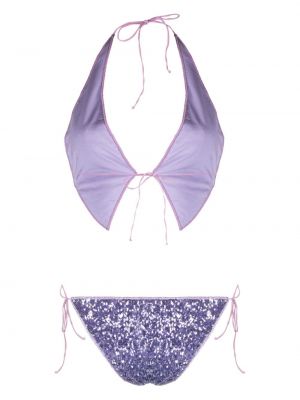 Bikini z cekinami Oséree fioletowy