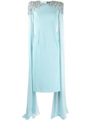 Drapované večerné šaty Jenny Packham modrá