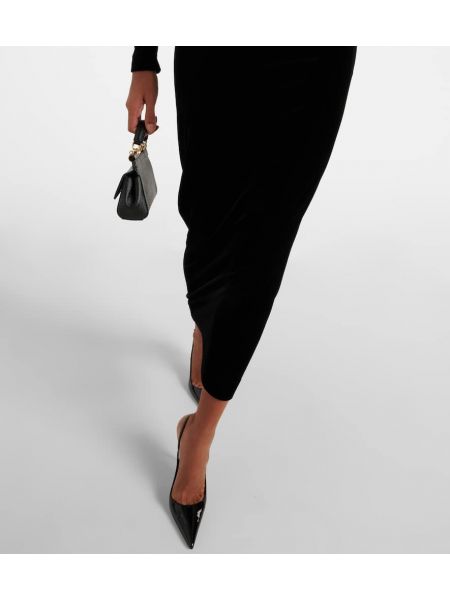 Midi suknele velvetinis Dolce&gabbana juoda