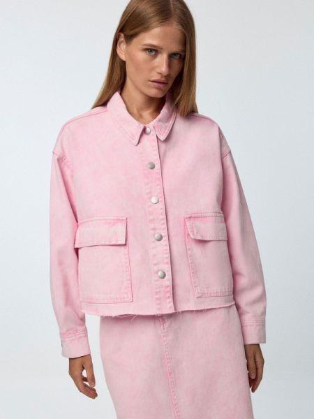 Джинсовая куртка Sela розовая