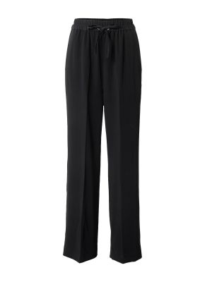 Jednofarebné nohavice s vysokým pásom s opaskom Inwear - čierna