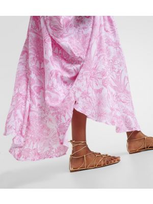 Dolga obleka s cvetličnim vzorcem Melissa Odabash roza