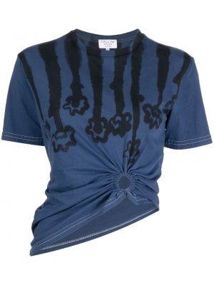 Geblümte t-shirt mit print Collina Strada blau