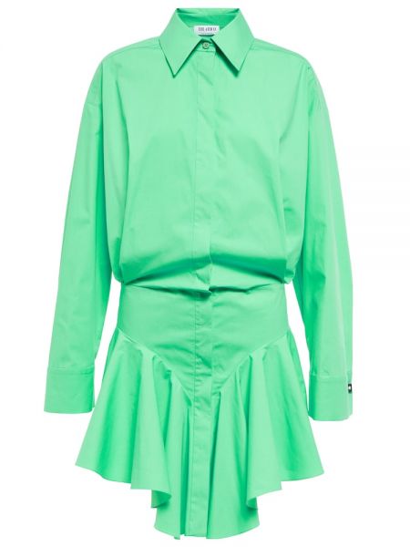 Bombažna obleka The Attico zelena