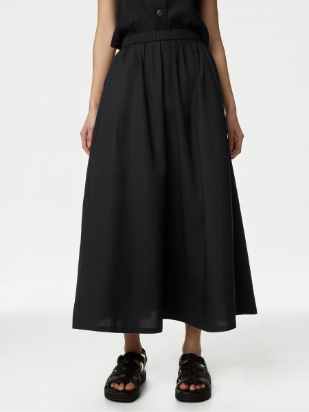 Plisovaná midi sukňa Marks & Spencer čierna