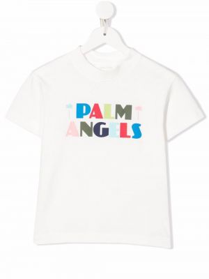 Trykt t-skjorte for jenter Palm Angels Kids hvit