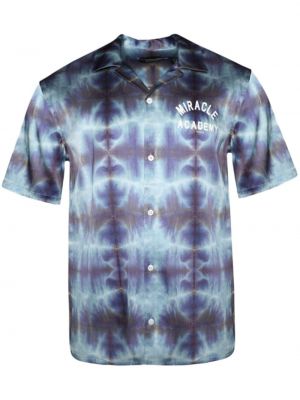 Сатенена риза с tie-dye ефект Nahmias синьо