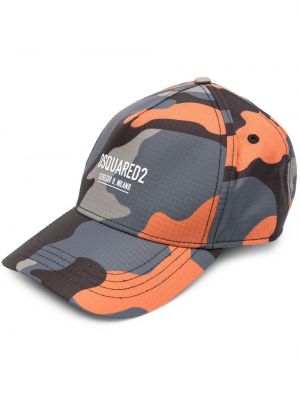 Cappello con visiera con stampa camouflage Dsquared2 grigio