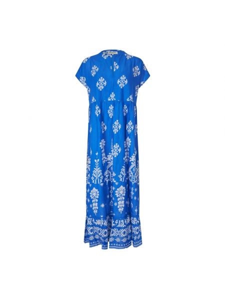 Sukienka midi z dekoltem w serek Lollys Laundry niebieski