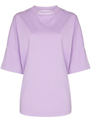Camiseta con estampado Palm Angels violeta