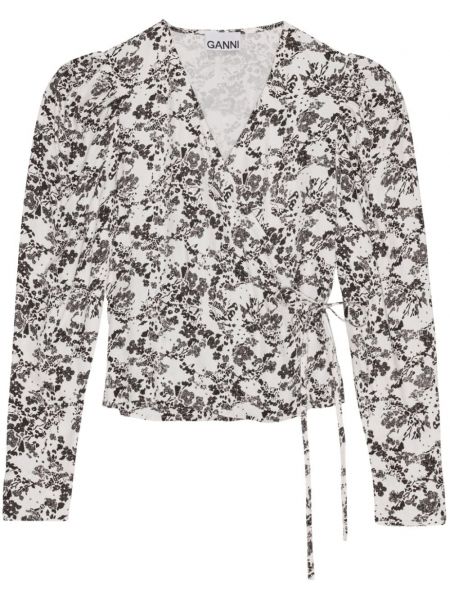 Bluza s cvetličnim vzorcem s potiskom Ganni