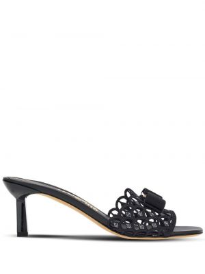 Sandále s mašľou Ferragamo čierna