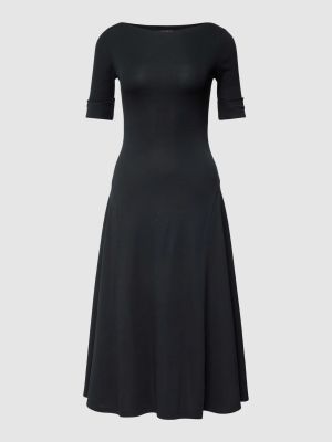 Sukienka midi z dekoltem w łódkę Lauren Ralph Lauren czarna
