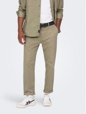 Pantalon chino Only & Sons beige