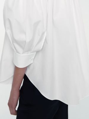 Памучна блуза Alexander Mcqueen бяло