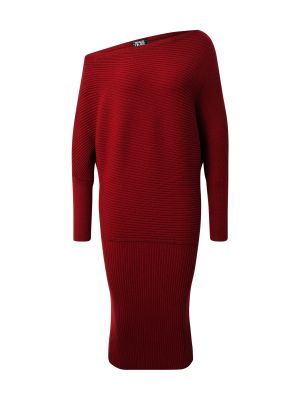 Pletené pletené šaty Parallel Lines červená