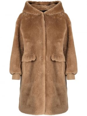 Kabát s kapucňou Yves Salomon hnedá