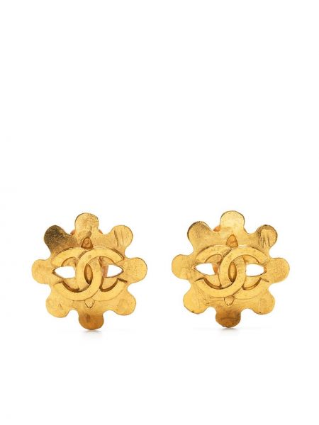 Pendientes de flores Chanel Pre-owned dorado