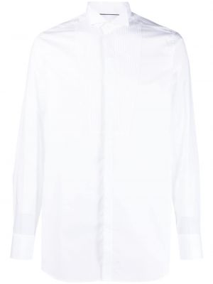Plisuota medvilninė marškiniai Tintoria Mattei balta