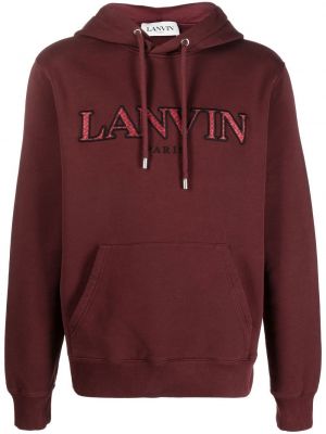 Суичър с качулка бродиран с джобове Lanvin червено