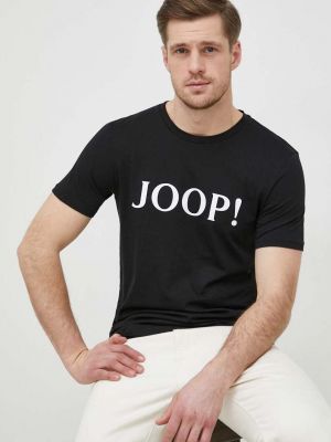 Памучна тениска с дълъг ръкав с принт Joop! черно