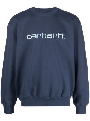 Kirjonta crewneck collegepaita pyöreällä pääntiellä Carhartt Wip sininen