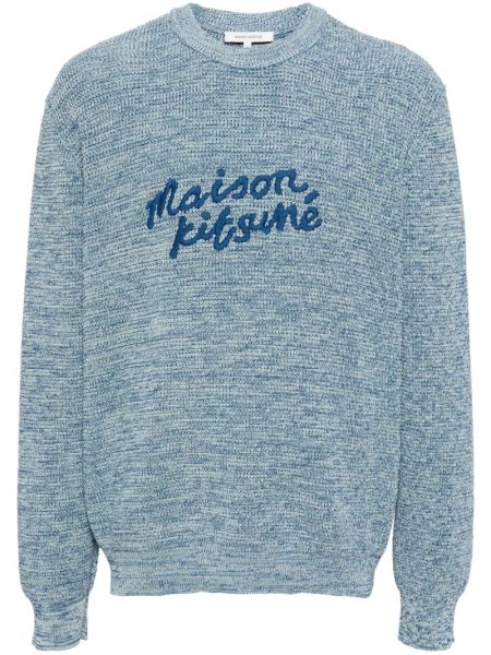 Pullover mit stickerei Maison Kitsuné blau