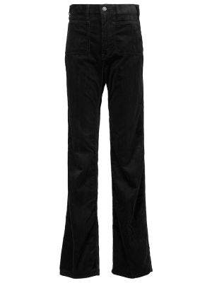 Menčestrové culottes nohavice s vysokým pásom Polo Ralph Lauren čierna