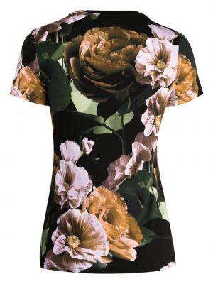 Koszulka w kwiatki z nadrukiem Ted Baker czarna