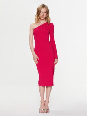 Slim fit koktejlové šaty Elisabetta Franchi růžové