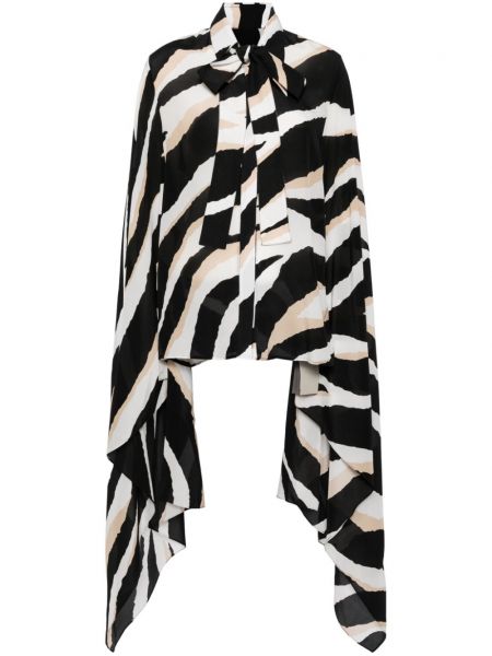 Zebra-print skjorte Elie Saab sort