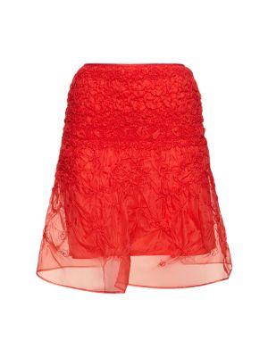 Μεταξωτή φούστα mini Cecilie Bahnsen κόκκινο