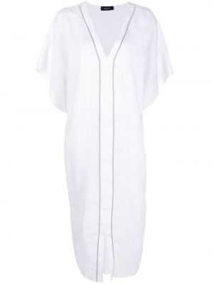Λινή φόρεμα Fabiana Filippi λευκό