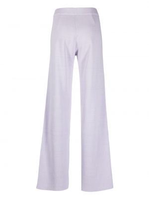 Lněné kalhoty Mrz fialové