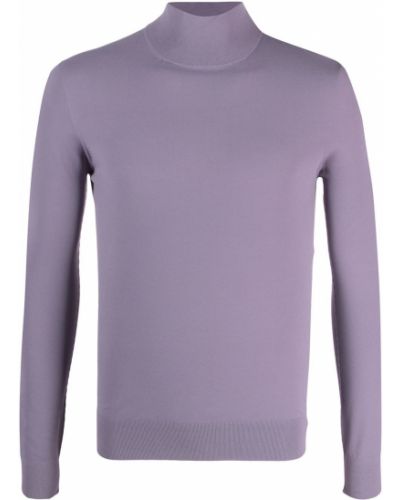 Jersey cuello alto con cuello alto de tela jersey Bottega Veneta violeta