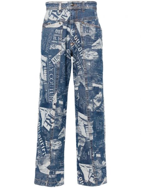 Traperice ravnih nogavica Versace Jeans Couture plava