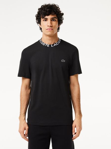 Camiseta de tejido jacquard Lacoste negro