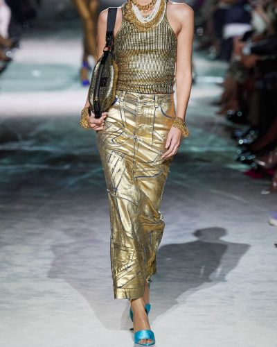 Džínsová sukňa Tom Ford zlatá