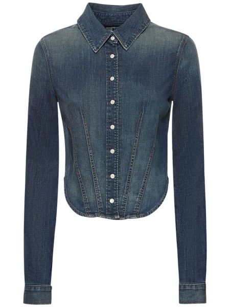 Přiléhavá džínová košile Re/done modrá